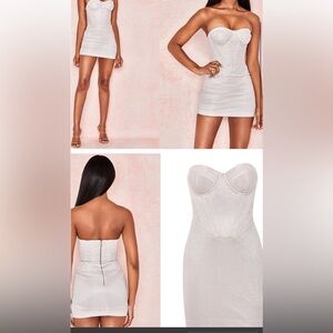 Elegant Silver Glitter Dress